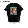 Gonthwid Virgin Mary T-shirts pour hommes drôles imprimés à manches courtes T-shirts d'été Hip hop Casual Coton Tops Tees Streetwear 220402
