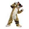 Halloween Long Fur Brown Husky Fox Dog Mascot Costume Wysoka jakość kreskówka Anime Teme Postacie dorośli rozmiar Bożego Narodzenia Karnawał Strój zewnętrzny