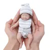 6inch 15cm Mini Reborn Baby Doll Girl Full Body Silicone Realistic Artificial Soft Toy with Rooted Hair Drop 220505