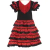 Scen slitage dans klänning för tjejer traditionell spansk flamenco baby klassisk flamengo gypsy stil kjol bullfight festival balsal röd