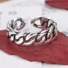 Cluster Rings Simple Vintage Twist Rope Ring Justerbar Thai Sterling Silver 925 For Women Christmas Jewel Girl Gift Cluster