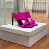 sandali di lusso scarpe da donna 2022 Elegante punta a punta slingback maglia da ufficio moda donna tacchi alti infradito da donna