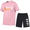 Men's T-Shirts Summer Mens T-shirt Shorts Suits Casual T Shirts Sport Set Simple Letter Printed Short Sleeve Top Cotton Tracksuits Streetwea