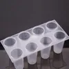Cylindryczne lody formy narzędzia 8 siatków plastikowe pleśń popsicle z uchwytem Party Bankiet DIY Przenośne kostki lodowe MODZICA BH6911 WYLY