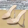 Sandals Womens Clog Fashion Summer Women High Heel Open Toe Transparent Strap Round Gold Size 10Sandals