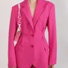 T622 Costumes pour femmes Blazers Tide Marque de haute qualité Créateur de mode rétro Style français Yeux brillants Série taille rouge rose Veste de costume Slim Plus Size Vêtements pour femmes