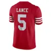 2022 Football George Kittle 85 Nick Bosa 97 Deebo Samuel 19 Trey Lance 5 Warner 54 Joe 16 Rice 80 Jersey Rouge Blanc Noir 49 Maillots Cousus Nouveau Style