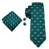 Bow Ties Hi-Tie Silk For Men Fashion Green Tie 2022 Animal Set And Pocket Square Novelty Business Wedding Pary C-3089Bow Enek22