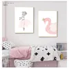 Nome personalizzato Poster Coniglietto Stampa Nursery Wall Art Immagini di fiori rosa Nordic Baby Room Decorazione Tela Pittura Ragazze 220623