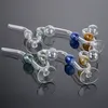 Unique Style Full Glass Smoking Pipe For Hookahs Glass Pyrex Oil Burner Hand Colorful Pipes Tobacco Dab Rigs Accessories SW121