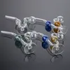 독특한 스타일 Full Glass Smoking Pipe for Hookahs 유리 Pyrex 오일 버너 손 다채로운 파이프 담배 Dab rigs 액세서리 SW121