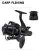 Woen JY3000/6000 Lago Fish Fishing Reel Double Full Full Metal Free Cool Freio e traseiro Roda de carpa