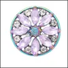 Klemt haken Noosa plateren oogverblindende ovale kristallen bloem snapknoppen passen diy 18 mm knop armband ketting acc sieraden wom bdesybag dhlnb