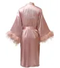 Dark Pink Robe Silver Letter Kimono Personlig Satin Pyjamas Wedding Robe Bridesmaid Sister Mother of the Bride Robes 220621