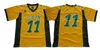 Thr ncaa ndsu bison college 11 carson wentz jersey män norra carolina tar klackar fotboll 10 mitchell trubisky tröjor unc svartblå vit grön