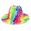 Basker Fashion Colorful Wide Brim Top Hats Panama filt Fedoras Hat For Men Women Spring Wool Jazz Capsberets Beretsberets Wend22