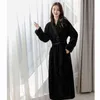 Winter Warm Coral Fleece Kimono Robe Gown Women Nightgown Nightwear Long Bathrobe Intimate Lingerie 2021 New Homewear L220803