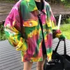 レディースジャケットアメリカンヒップホップスタイリッシュなグラフィティ染色パンクコートファッションストリートウェアクールデニム女性男性