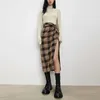 Vintage Elegant Plaid Women Rokken Lady Office Autumn Pencil Lange Girls Rok Vrouw Mid-Kalf Rokken Mujer Rok 210331