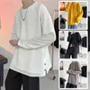 Legible primavera otoño camiseta hombres casual suelta manga larga camisetas hombre sólido hip hop tops hombres T220808