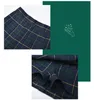 Y2K Harajuku Tartan Kvinnor Skirt Sexig Plaid Plisserad Kjolar Mode Mini Tennis Skorts Side Button Faldas High Waist Jupe Kvinna 220401
