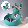 3D Bulldog figur hundstaty Hem Desk Storage Box Home Dekoration Prydnadshantverk Konstskulptur Figurer Heminredning Gift H229933305