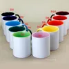 Hem Drinkware Mugs Blank SubliMation Ceramic Mug Colors Hantera färg inuti Blanks Cup Diy Transfer Heat Transfer Printing Water Cups ZC1154