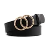 Belts Creative Women Double Round Buckle Retro Decorative Belt Fashion Jeans Dress Casual Pants Accessories White BlackBelts Fred22