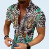 Hawaiian Mens Casual Summer Shirts Tiger Leopard Print Shirt High Fashion Man Short Sleeve Blouse Birthday Gift Roupas Small to 4X-Large top