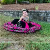 Nakış aplike mini quinceanera elbiseler çocuklar prenses elbise güzel kabarık çiçek kız doğum günü elbise fotoğrafçılığı