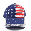 Casquettes Rivet Trump 2020 3colors President Hats Make America Great Diamond Bling Star Flag casquette de baseball Travel Beach Sun hat Unisex