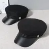 Berretti Casual Donna Uomo Cappello militare Primavera Autunno Cappelli da marinaio Berretto da donna nero Berretto piatto Cappello da capitano Cappello ottagonale da viaggio CadetBerets