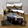 Home Textiles Printed Mustang Car Bedding Quilt Cover & Pillowcase 2/3pcs Us/ae/ue Full Size Queen Set