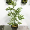 偽の植物1PCS大麻植物と家の装飾のために人工葉の装飾的な花の花輪293R5749809