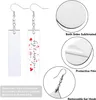 Sublimation Blank Bar Earrings Sublimatable MDF White Heat Transfer Wire Hooks Earring Blanks for Jewelry Making Rectangle