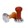 51/53/ 58mm Coffee Tamper Wooden Handle Barista Espresso Maker Grinder Handmade Powder Hammer Calibrated Pressure 220509