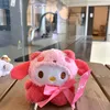 2022 새로운 봉제 키 체인 10cm 플러시 장난감 Kawaii Sanrio Anime Kuromi Melody Cinnamoroll Purin Dog Keychain 박제 동물 귀여운 Plushie 펜던트 인형 소녀