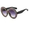 Sunglasses Trendy Diamond Shades For Women Fashion Designer Oversized Round Crystal Ladies Gafas Oculos FemininoSunglasses