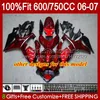 Suzuki GSXR-600 GSXR750 K6 GSX-R750 06-07 Bodywork 130NO.55 GSXR 750CC 600CC 750 600 CC GSXR600 06 07 GSXR-750 2006 2007射出成形型フェアリングブラック光沢