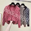 Kadınlar için Tasarımcı Sweaters Örgü Hırka Ceket Kadın İnce Bir Sweater Ceket Üzerinde Gevşek Vintage Jacquard