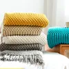 Textile City Europe Style Faux Cashmere Knitted Blanket Bedspread Emed B&B Sofa Decorate Throw Comfy Acrylic Bedsheet 220527