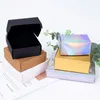 10pcs laser dourado prateado kraft preto e branco caixas de sabão de papel de embalagem suporta impressão de tamanho personalizado 220706