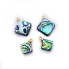 Kolye Kolye 2 PCS Doğal Abalone Kabuk Diagonal Square-Pearl Diy Charm Yapma Kolye Takı El Sanatları Toptanpenten