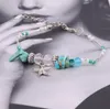 Boho Starfish Cavigliere Bracciali alla caviglia blu Gioielli da piede da spiaggia per donne e ragazze