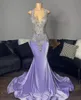 Vestidos de baile de veludo roxo leve 2022 para meninas negras de luxo de luxo esguias vestidos de festas de festas