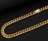 8mm 20inch miami kubanska kedjor 18k guldpläterad hiphop halsband