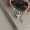 Pulseras con dijes Corazón de metal con cuentas para mujer 2022 Joyería de moda INS Pulsera de tenis de moda Regalos de aniversarioCharm Lars22