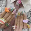 Украшения для ногтей салон здоровье красоты 10pcs 3D Heart Star Gradient Colorf Designs Designs Sweet Candy Diy аксессуары для ногтей мани