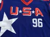 Sj98 96 Charlie Conway Jersey 2017 Team USA Mighty Ducks Movie Hockey su ghiaccio Jersey Tutto cucito e ricamato