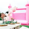 Pink Inflatable bouncy Castle white wedding bounce house combo Jumper Moon Bouncer for Party Time